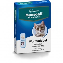 MansonilAllWormOntwormingTablettenKatvanaf4kg2stuks