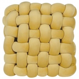 Beliani-SIRALI-Sierkussen-Geel-30x30cm-Fluweel