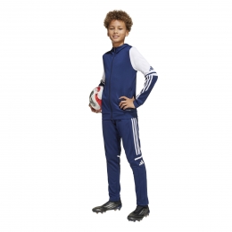adidasSquadra25HoodedTrainingspakFull-ZipKidsDonkerblauwWit