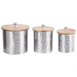 Beliani-ALEXANDRIA-Bewaarpot-Zilver-Aluminium