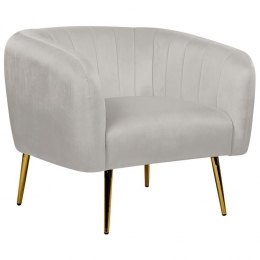 Beliani-LACONIA-Fauteuil-Lichtgrijs-Fluweel