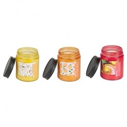 Beliani-FRUITYBLOOM-Geurkaarsset-BesGelebesGoudenappel-Sojawax
