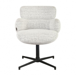 Bronx71EetkamerstoelCocogemleerdestofoffwhitezwart