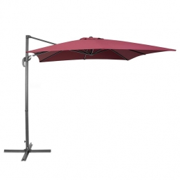 Beliani-MONZA-Zweefparasol-Rood-Polyester