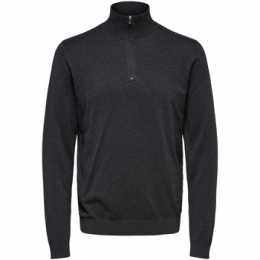 SweaterSelectedBergHalfZipCardiganAntraciet