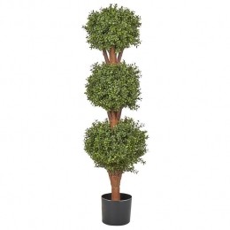 Beliani-BUXUSBALLTREE-Kunstplant-Groen-120cm-Synthetisch