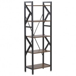 Beliani-DALE-Boekenkast-Donkerehoutkleur-Vezelplaat