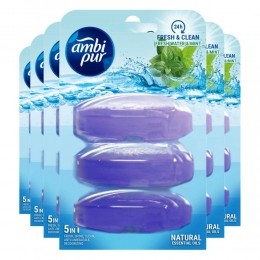 6xAmbiPurToiletblokNavullingFrisWaterenMint3stuk
