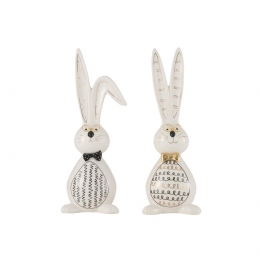 J-LinefiguurKonijnRobert-keramiek-mix-large-2stuks-paasdecoratie