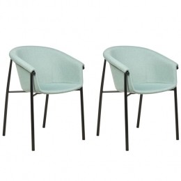 Beliani-AMES-Eetkamerstoelsetvan2-Mintgroen-Polyester