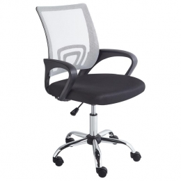 Beliani-SOLID-Bureaustoel-ZwartWit-Polyester