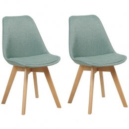 Beliani-DAKOTA-Eetkamerstoelsetvan2-Mintgroen-Polyester