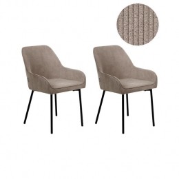 Beliani-LOVERNA-Eetkamerstoelsetvan2-Beige-Corduroy