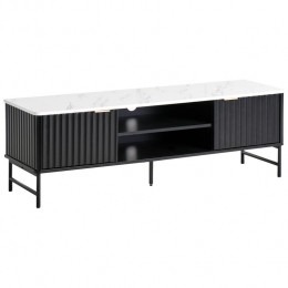 Beliani-GLASTONBURY-TV-meubel-ZwartMarmer-140x40cm-MDF