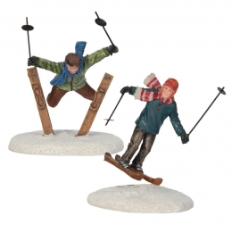 Kerstfiguurtweeskispringers6x5x10cmLuville-Luville
