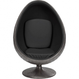 DraaifauteuilEyeBallfluweelzwartKareDesign