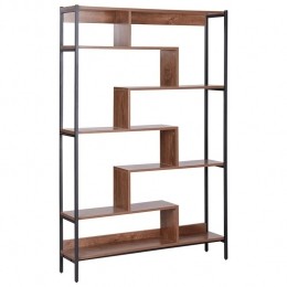 Beliani-DAVEN-Boekenkast-Donkerehoutkleur-MDF