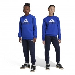 adidasEssentialsBigLogoFleeceJoggingpakKidsBlauwZwartWit