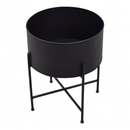 LOFT42FloraPlantenbakRond-Metaal-MatZwart-40