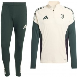adidasJuventusTrainingspak14-ZipEuropees2025-2026BeigeGroenZwart