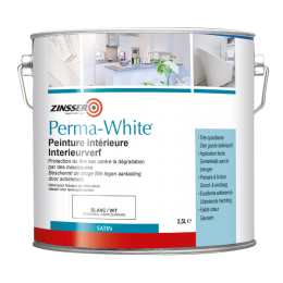 ZinsserPermawhiteSatinZijdeglans-Badkamermuurverf-Wit-25L