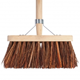 Bezem28cmbreednatuurvezelharen140cmsteelTalenTools-Talentools