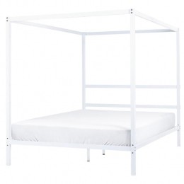 Beliani-LESTARDS-Hemelbed-Wit-160x200cm-Staal
