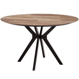 24DesignsMetropoleRondeEettafel-130XH78Cm-Teakhout