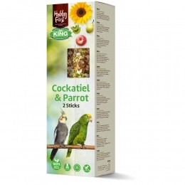 8xHobbyFirstKingSticksValkparkietenPapegaaiFruit180gr
