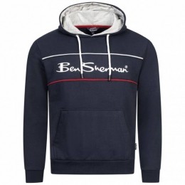 BENSHERMANTwoColourPanelHerenHoody0067811-NAVY