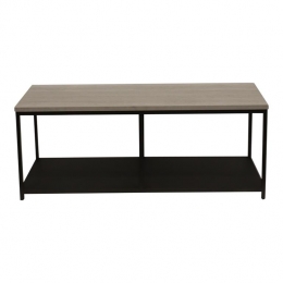 PTMDLacoBrownsidetablemarbletoptaupemetalframe