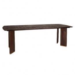 PTMDLiberBrownMangoWoodDiningTable280cmGoldLeg