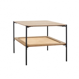 sweeek-Vierkantesalontafelmethoutlookenvlechtwerkdubbele