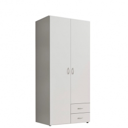 KledingkastBaarlo-Wit-Hout-81x176x51cmBxHxD