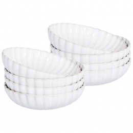 Beliani-NETTLE-Diepebordensetvan8-Wit-Steengoed