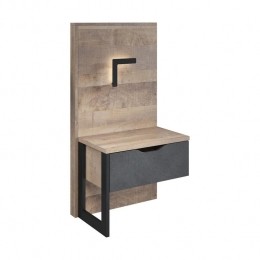Meubella-NachtkastjeAcasia-Grijs-Eiken-52cm-setvan2