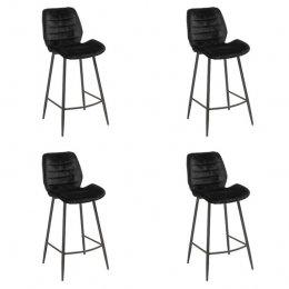 Bronx71VelvetbarkrukTobyzwart71cm-Barkrukkensetvan4