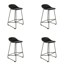 Livin24ScandinavischeBarkrukEllenzwart66cm-Barkrukkensetvan4