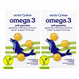 2xArcticBlueOmega-3VitamineDIodineTropical30Gummies
