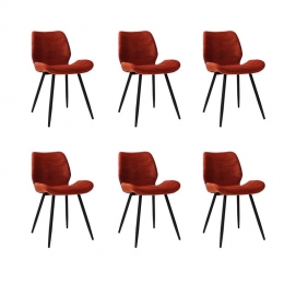 Bronx71VelveteetkamerstoelTobykoper-Eetkamerstoelensetvan6