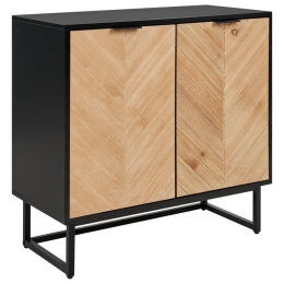 Beliani-ALASKA-Dressoir-LichtbruinZwart-Hout