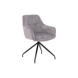 GoossensEetkamerstoelAlba-Fluweelmetarmleuning