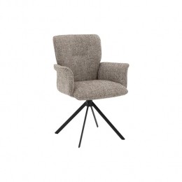 GoossensEetkamerstoelHermes-Textielmetarmleuning