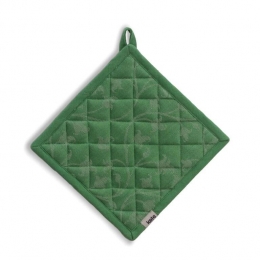 Kela-PannenlapSetvan4StuksKatoenGroenmetBloemen20x20