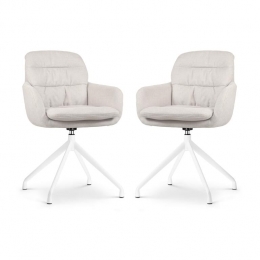 NolonNola-MiaDraaibareEetkamerstoelenBeige-Wit-setvan2