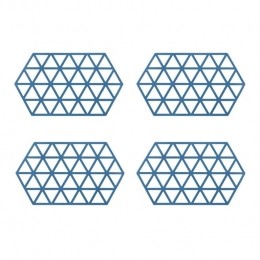 KrumbleSiliconenpannenonderzetterHexagonlang-Blauw-Setvan4