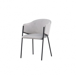 Svea-Evelineeetkamerstoel-velvet-lichtgrijs