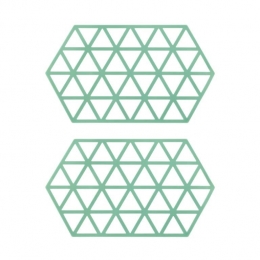 KrumbleSiliconenpannenonderzetterHexagonlang-Groen-Setvan2