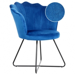Beliani-LOVELOCK-Fauteuil-Marineblauw-Fluweel