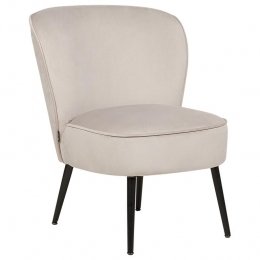 Beliani-VOSS-Fauteuil-Taupe-Fluweel